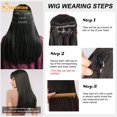 thumbnail image 5 of Creamily 4 PC Clip in Hair Extensions 20" Straight Long Extensions for Women Synthetic Hairpiece (Natural Black), 5 of 8