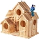 thumbnail image 1 of Casa para pájaros al aire libre, casa nido de madera, casa para pájaros con grandes orificios de ventilación, casa para pájaros colgante de madera para pájaros azules, pinzones, cardenales, 1 of 5