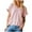 Pink, variant on VERUGU Womens Tops Short Sleeve V-Neck Shirts Summer Trendy Knitted Solid Loungewear Base Tee Casual Plain Loose Comfy Tunic Blouses White XXL