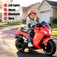 thumbnail image 3 of Xuanlur 24V Electric Motorcycle for Kids, Kids Motorcycle with Training Wheels, LED Light Up Wheels, Dual 390 Motors, Speed Up to 7 mph, Bluetooth Music, Ride On Toy for Kids 3-8 Years Old, Red, 3 of 8