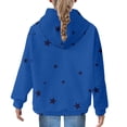 thumbnail image 4 of Mercatoo Girls Star Print Waffl1 Hoodi1,Kids Casual Stylish Long Sleeve Hooded Sweatshirt Fall Winter Daily Wear Outfit Tops, 4 of 7