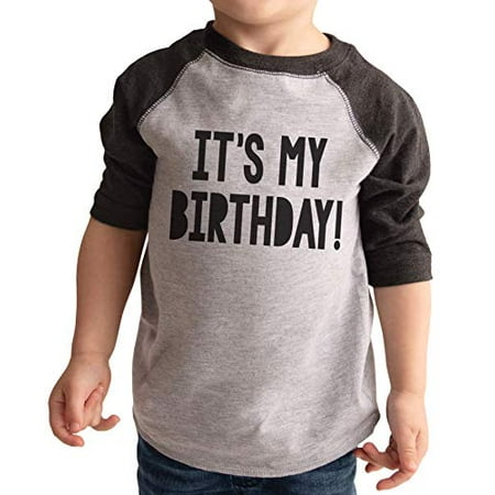 

7 ate 9 Apparel Kids It s My Birthday Grey Raglan Tee