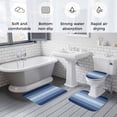 thumbnail image 5 of Navy Blue Ombre Bath Mat 3 Piece Bathroom Rug Set, Gradient Navy Blue Woods Farmhouse Non Slip Bath Rug Contour Mat and Toilet Lid Cover, Absorbent Shower Mats Soft Bath Rugs and Mats Sets, 5 of 8