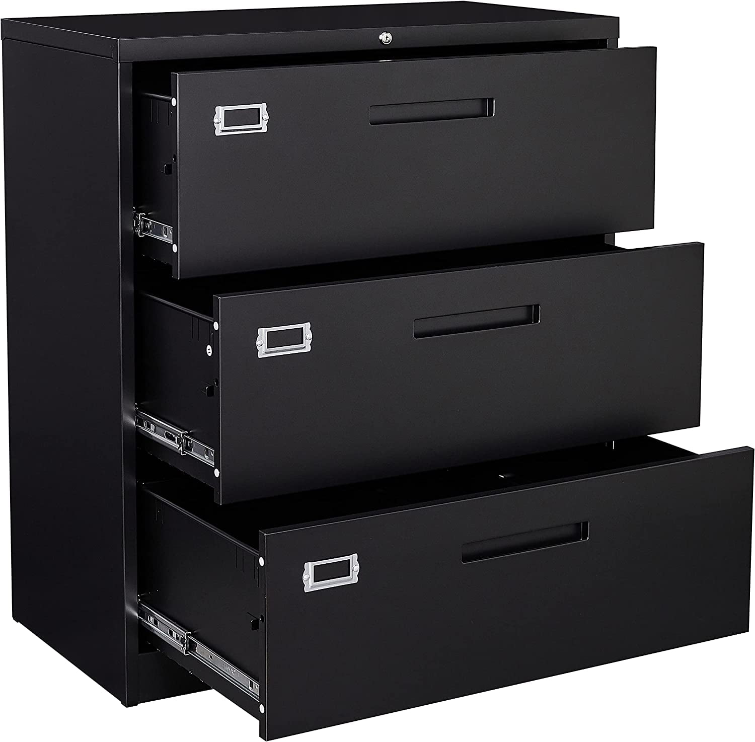 3 Drawer File Cabinet Lockable Metal Lateral Filing Cabinet with Lock 