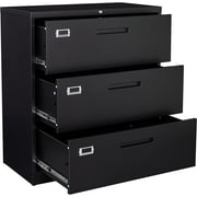 STANI Lateral File Cabinet with Lock, 3 Drawer Lockable Filing Cabinet, Large Metal Storage File Cabinet for Hanging Files Letter/Legal/F4/A4 Size