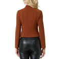 thumbnail image 3 of INSPIRE CHIC Women's Vintage Steampunk Stand Collar Button Decor Zip Up Blazer Jacket XL Deep Caramel, 3 of 5