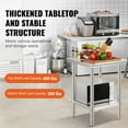 thumbnail image 3 of 24x24 Inch Stainless Steel Commercial Prep Table - NSF Certified Work Table with Undershelf for Kitchen, Restaurant, Food Service, 3 of 9