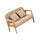 thumbnail image 3 of Sofá para niños con brazo de madera maciza con reposabrazos, sofá acolchado de 2 plazas Beige, 3 of 9