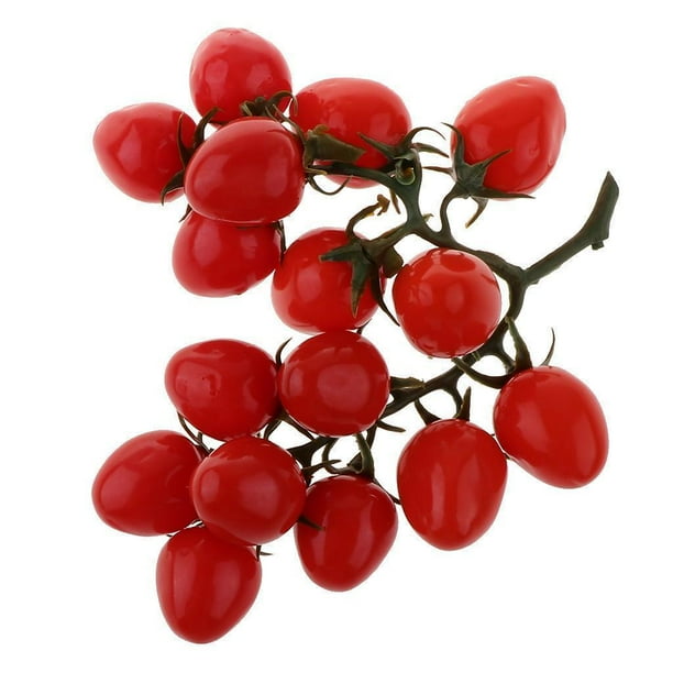 1 paquete de tomates cherry de simulación Sunnimix para la decoración de la cocina del hogar rojo Fruta Artificial Realista