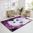 thumbnail image 4 of Crawling Indoor Carpet Play Mat White Dog Lilac Flowers for Living Room Bedroom Educational Nursery Floor Mat Area Rug 60x39inch, 4 of 6