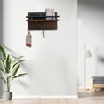 thumbnail image 6 of OEFNTAC Wall Mounted Key Hooks Entryway Organizer Iron Wood Key Rack Small Space Storage Hanger 15.9x9x3.9in, 6 of 9