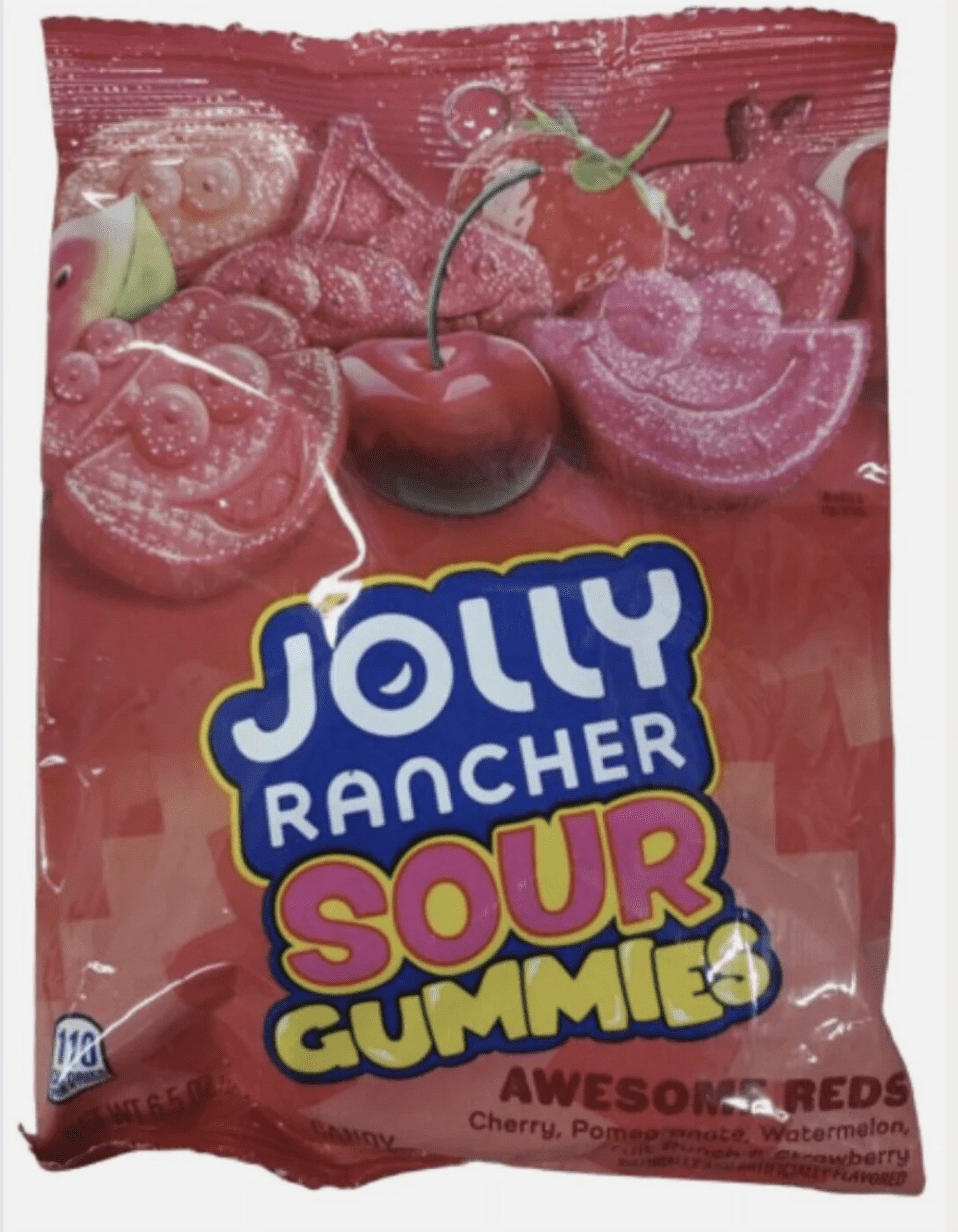 Jolly Rancher Gummies Sour Awesome Reds Assorted Fruit Flavored Candy, Bag 6.5 oz (12 pack)