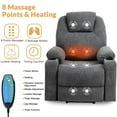 thumbnail image 6 of W WARMHOL Electric Power Lift Recliner Chair with Heat and Massage Lift Recliner for Elderly, Single Sofa recliners for Living Room with Cup Holders, 4 Pockets, USB Ports, Soft Fabric (Gray), 6 of 7