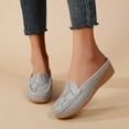thumbnail image 2 of Womens Wedge Mules Slip on Penny Loafers Fashion Casual Leather Backless Hands Free Walking Shoes, 2 of 6