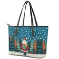 thumbnail image 3 of ZUXONGSY Santa Claus Christmas Tree Snowflake Print Tote Bag for Women Multifunctional Top Handle Satchel Casual Laptop Tote Bag with Zippered for Business Shopping, 3 of 6