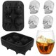 thumbnail image 1 of FLZONE 4 Gitter 3D Totenkopf Silikon Eiswürfelform, lustiger Eisschädel para whisky, cócteles, Likör y Saft Getränke mit Mini-Trichter Ormromra LKX-1079, 1 of 8