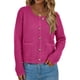 thumbnail image 3 of Suéter PRETTYGARDEN Cardigan de Punto con Botones Rojo Rosado Talla L, 3 of 8