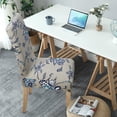 thumbnail image 3 of Floral Dining Chair Covers Set of 6,Washable Spandex Parson Chair Slipcovers Kitchen Stretch Seat Cover Removable for Dining Room,Hotel,Restaurant(6PCS,Blue Flower), 3 of 5