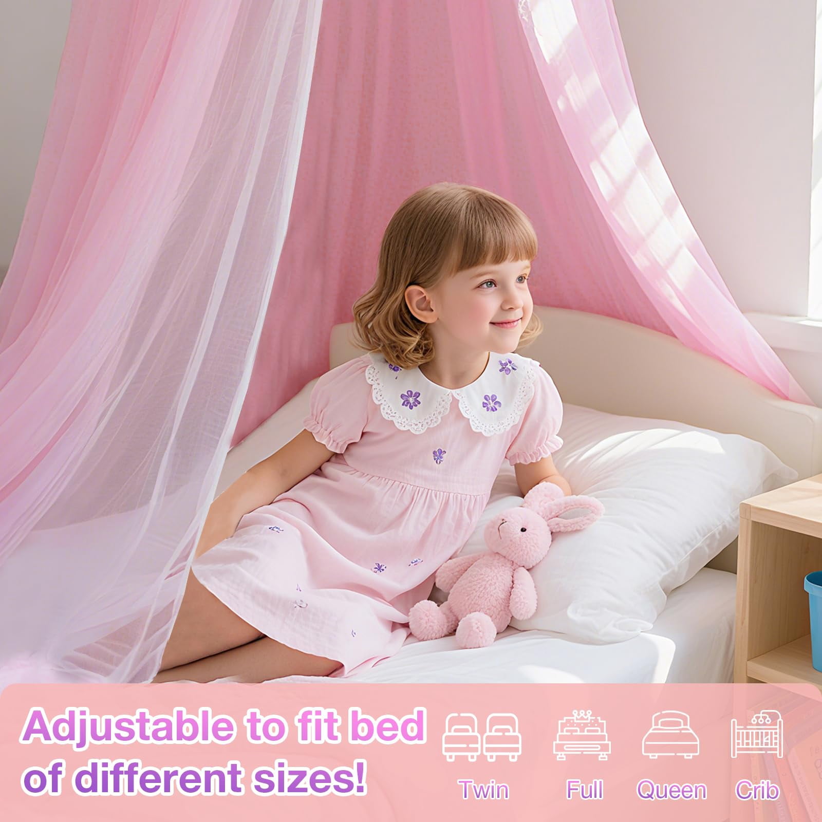 Pink Princess Bed For  Full And Queen Sizes; Mosquito Net Outdoor Use;bedroom Accessories;ceiling Tent Reading Nooks