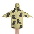 thumbnail image 2 of Dachshund Footprint Blanket Hoodies for Kids 6-13YR Oversize Wearable Blanket Hoodies for Boys Girls Teens, 2 of 7