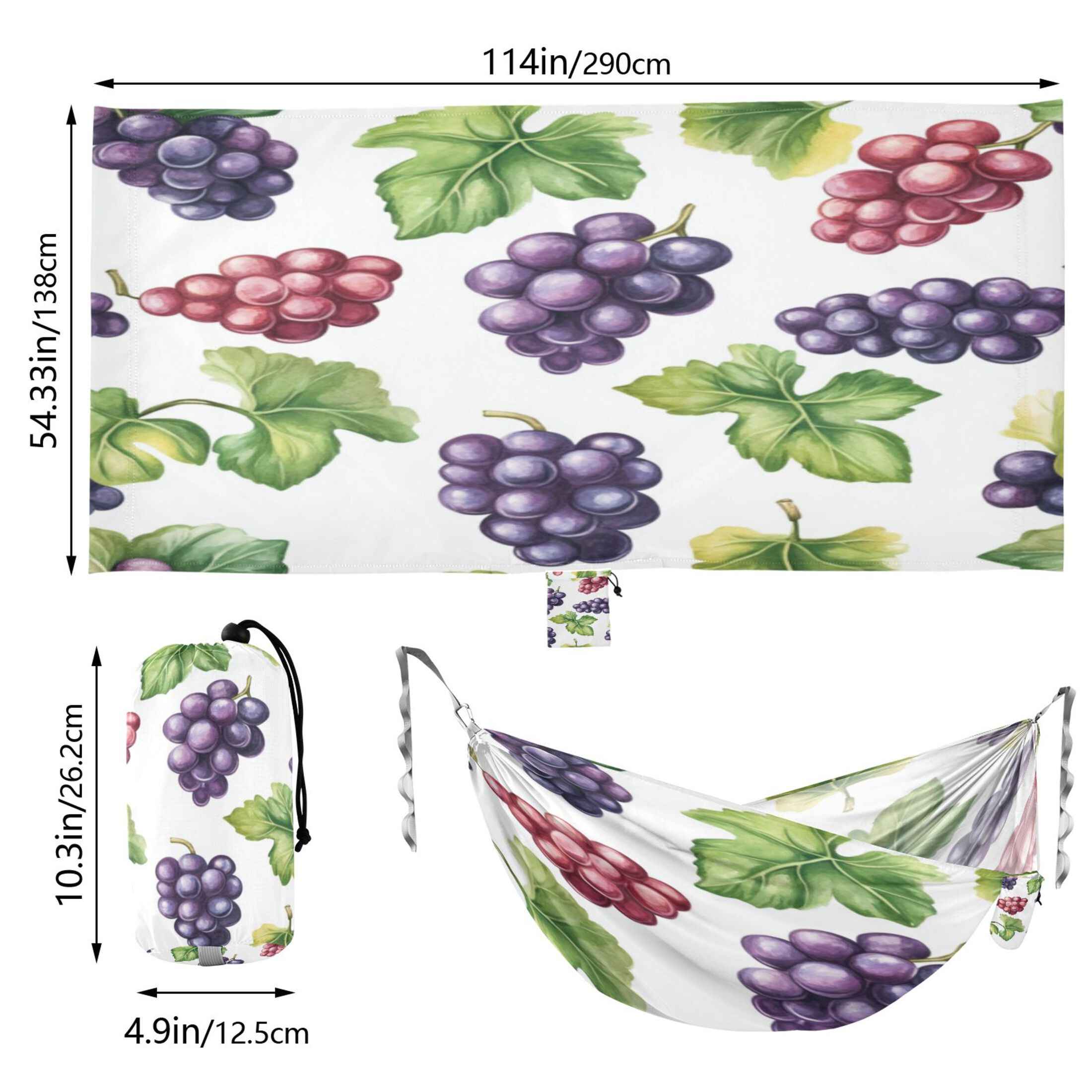 Hammock Camping Hammock Nylon Portable Hammock Travel Camping Hammock Cartoon Grape