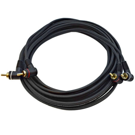 - Seismic Audio 20 Foot Right Angle Dual RCA Male to Dual RCA Male Audio Stereo Patch Cable Cord - SARCARA20
