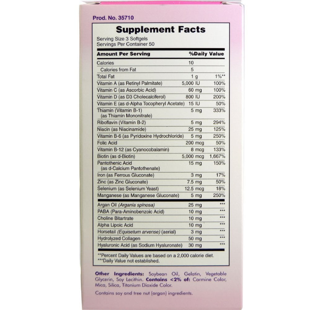 Nature's Bounty Optimal Solutions Extra Srength Hair Skin & Nails 5000 mcg of Biotin, Softgels 150 ea (Pack of 2)