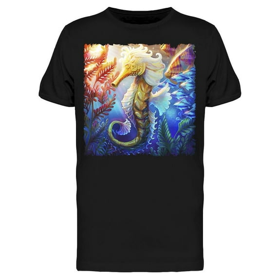 Seahorse Fishes Cartoon T-Shirt Men -Image by Shutterstock, Male x-Large