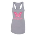 thumbnail image 2 of Wild Bobby, Pink Ribbon Heart, Breast Cancer Awareness, Women Racerback Tank Top, Heather Grey, Small, 2 of 5