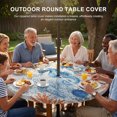 thumbnail image 3 of Round Outdoor Tablecloth with Umbrella Hole and Zipper, Blue Red Seahorse Coastal Tablecloth with Elastic Waterproof, Rustic Beach Coral Nautical Patio Table Covers for 36" - 44" Picnic Pool Tables, 3 of 9