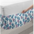 thumbnail image 2 of Flower Bed Skirt, Delicate Pastel Spring Trill Bindweeds, Elastic Bedskirt Dust Ruffle Wrap Around for Bedding Decor, 4 Sizes, Blue Grey Mauve, by Ambesonne, 2 of 2