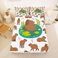 thumbnail image 5 of Erosebridal Funny Capybara Bed Sheets,Cartoon Ribbon Bows King Sheets For Girls Kids 4 Pieces, 5 of 6