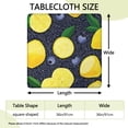 thumbnail image 2 of Yellow Lemon Blueberries DarkBlue Pattern Square Fitted Tablecloth with Elastic Edge,Square Table Cover,Washable Elastic Table Cover for Home Kitchen Party Decor 36"x36", 2 of 6