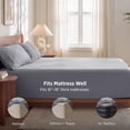 thumbnail image 3 of U by Bedsure Stay Put Queen Sheet Sets, 4 Piece 18" Deep Pockets Non-Slip Polyester Microfiber Bed Sheets, Gray, 3 of 11