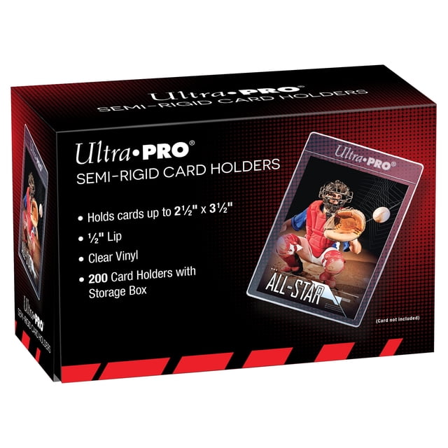Fundas para tarjetas Ultra Pro semirrígidas de plástico de 200 quilates, semirrígidas