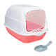 thumbnail image 1 of Arenero Cerrado Para Gato Con Pala Puerta Malubero, Rosa Blanco, 1 of 5