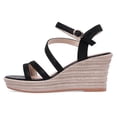 thumbnail image 4 of YDN Women Chic Platform Wedge Espadrilles High Heels Sandals Round Open Toe Ankle Strap Buckle Casual Vacation Shoes Size 12 Black, 4 of 5