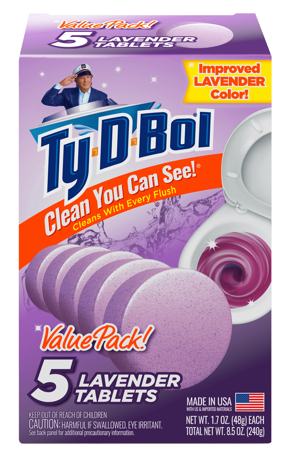 Ty-D-Bol Toilet Cleaner, Lavender Bowl Cleaner Tablet, oz, 5 Pack - Walmart.com