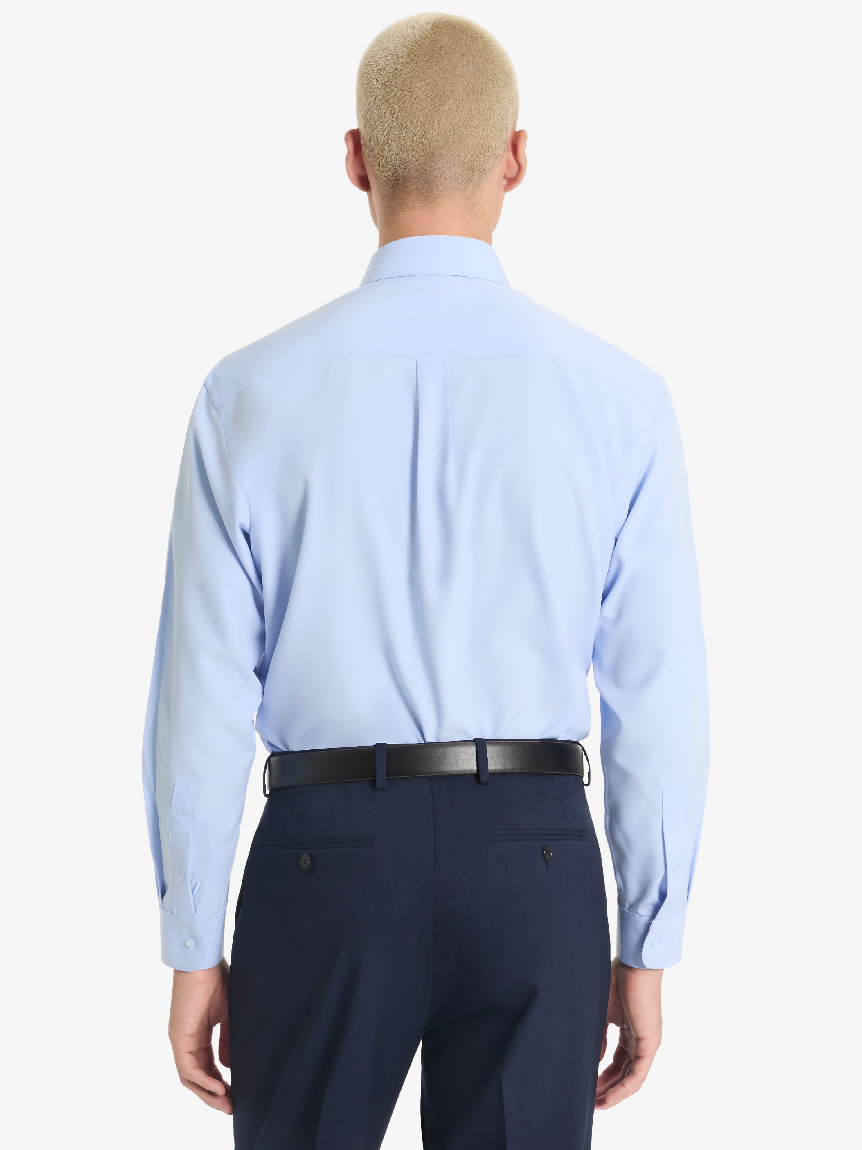 Chaps Men's Long Sleeve Stretch Dress Shirt, Light Blue, Sizes 14x32-17x34
