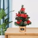 thumbnail image 3 of Árbol de Navidad decorativo, hermoso árbol de Navidad artificial pequeño, adornos de escritorio Rojo (con luz), 3 of 7