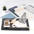 thumbnail image 4 of Bac à sable zen classique et unique, méditation artistique, paysage sec, décoration de bureau, artisanat en bois, 4 of 4