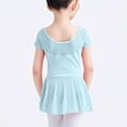 thumbnail image 5 of Eltusu Girls Ballet Dance Dress, Practice Cotton Crewneck Short Sleeve Leotard Skirts Light Blue Size 8-9 T, 5 of 8