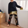 thumbnail image 5 of Wukai Butterfly Flower Plant Skull Print Teenagers' Pajama Pant Sleep Pajama Lounge Pant PJ Bottoms with Pockets and Button Fly(Available in Big & Tall)-Small, 5 of 6