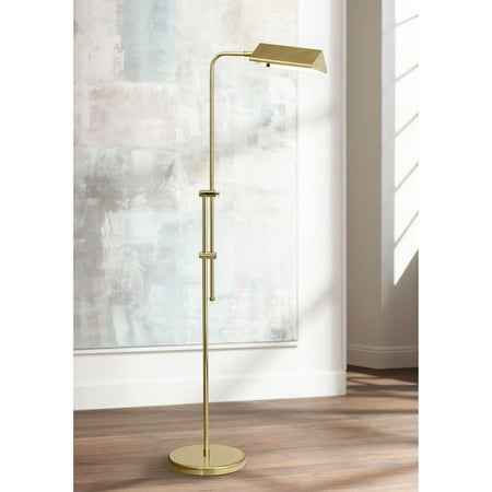 Brass Reading Lamp Regency Hill Modern Pharmacy Floor Lamp Brass Adjustable Metal Head for Living Room Reading Bedroom Office ()