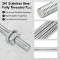 thumbnail image 2 of Uxcell 6-Pack Fully Threaded Rod, M4x150mm 201 Stainless Steel Right Hand Thread Bar Studs with Hex Nuts and Washers, 2 of 7