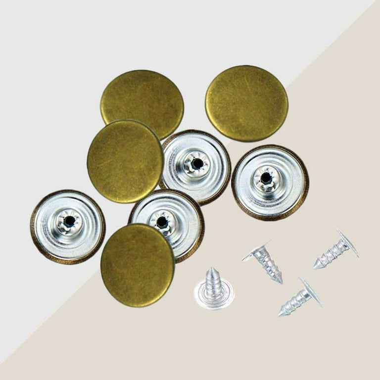 Round Metal Jeans Buttons / Snap Buttons with Rivets and Tool Set and  Plastic Storage Box - 17mm - 20 PCS (MBT17)