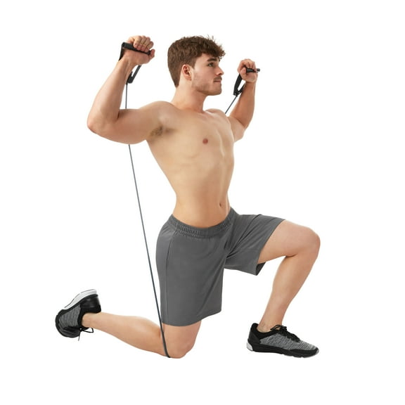 Athletic Works Home Gym Kit, Includes Resistance Tube, Ab Wheel, Jump Rope and Push-Up Bars
