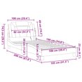 thumbnail image 4 of vidaXL Bed Frame with LED Lights Black 100x190 cm Faux Leather, 4 of 5