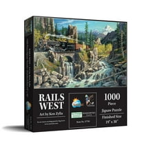 SUNSOUT INC - Rails West - 1000 pc Jigsaw Puzzle by Artist: Ken Zylla - Finished Size 19" x 30" Vehicles - MPN# 37781