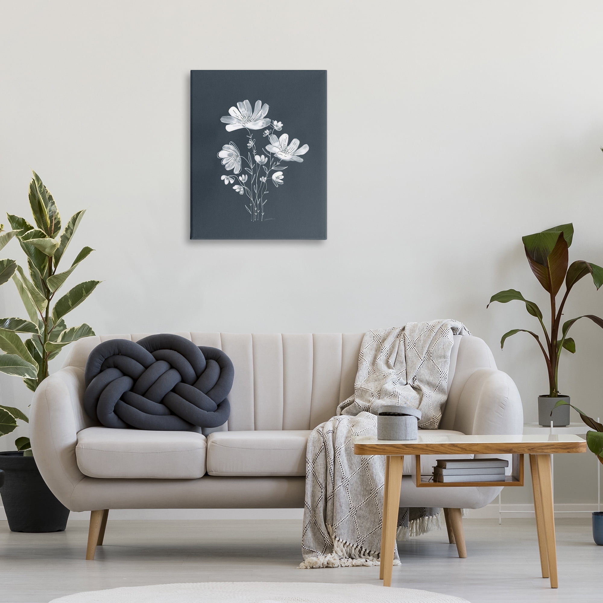 Stupell Industries Simple Daisy Florals Plants & Flowers Painting Wrapped Canvas Art Print Wall Art, 24 x 30